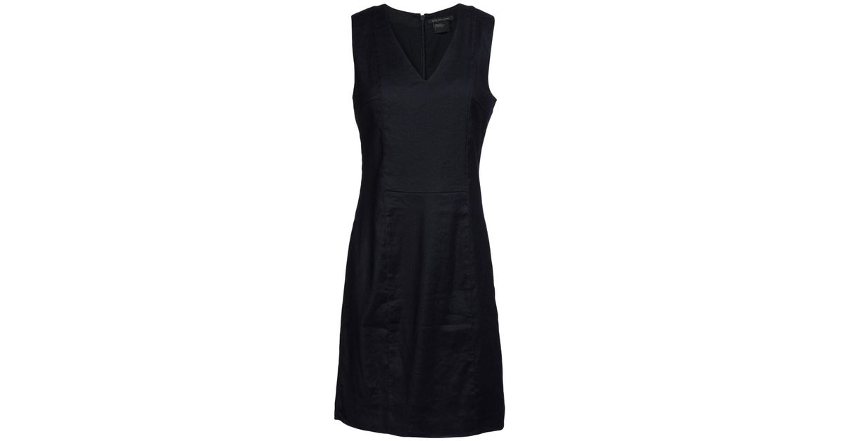 Armani Exchange Linen Short Dress in Dark Blue (Blue) - Lyst