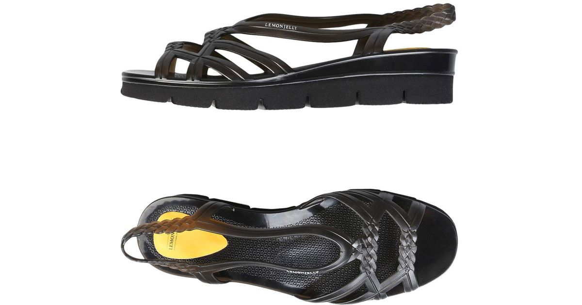 Lemon Jelly Rubber Sandals in Black - Lyst