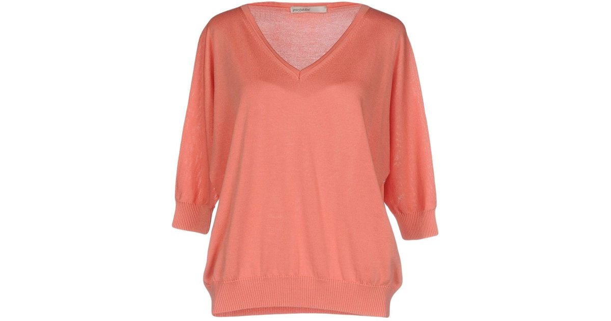 Gentry Portofino Silk Sweater in Coral (Pink) - Lyst