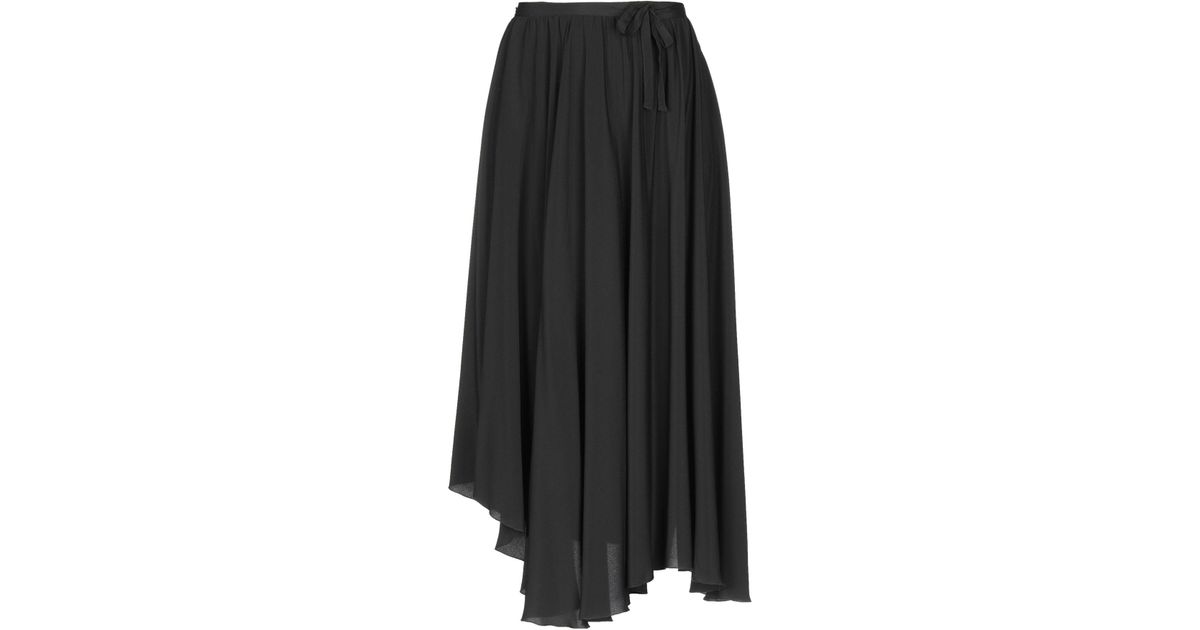 Mauro Grifoni Silk 3/4 Length Skirt in Black - Lyst