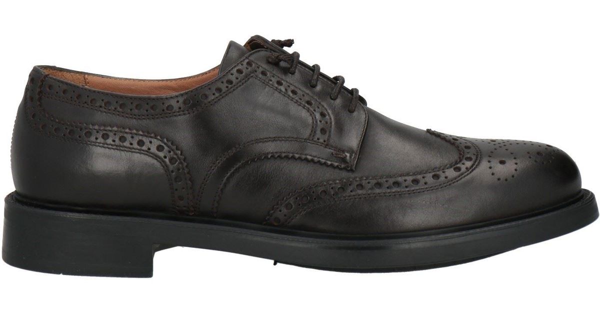 Triver Flight Dark Lace-Up Shoes Leather in Black for Men | Lyst