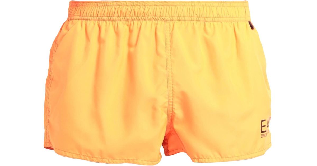EA7 Synthetic Swim Trunks in Orange for Men | Lyst