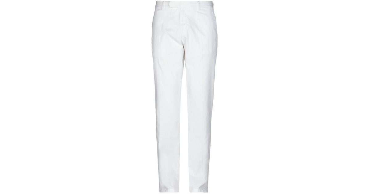 Armani Jeans Cotton Casual Pants in White for Men - Lyst
