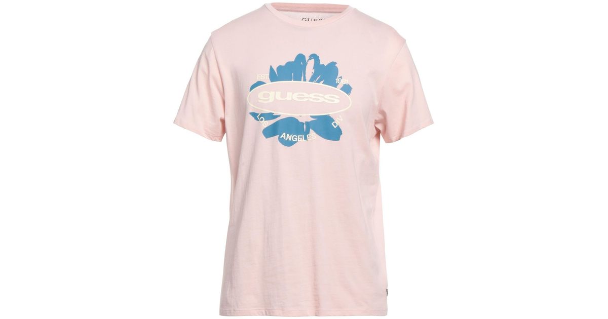 Guess T-shirt in Pink for Men | Lyst