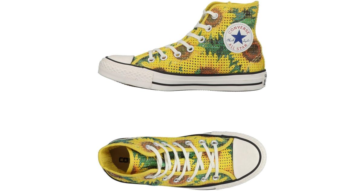 light yellow high top converse