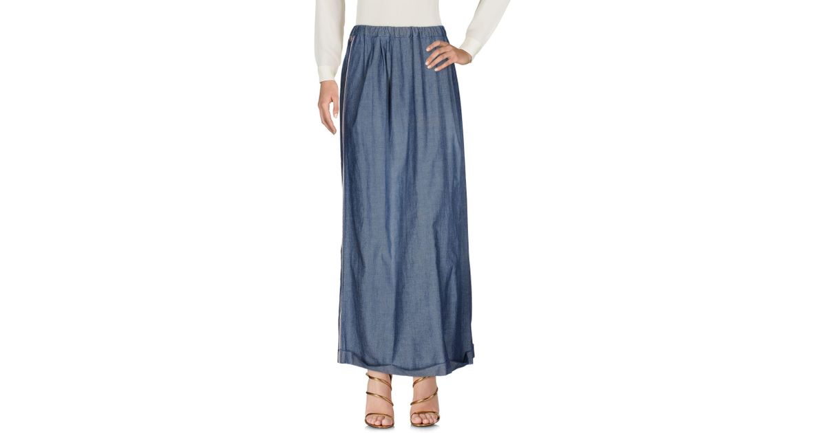 Manila Grace Cotton Long Skirt in Blue - Lyst