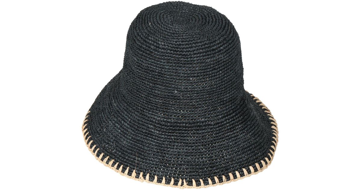 Rag & Bone Hat Natural Raffia in Black | Lyst