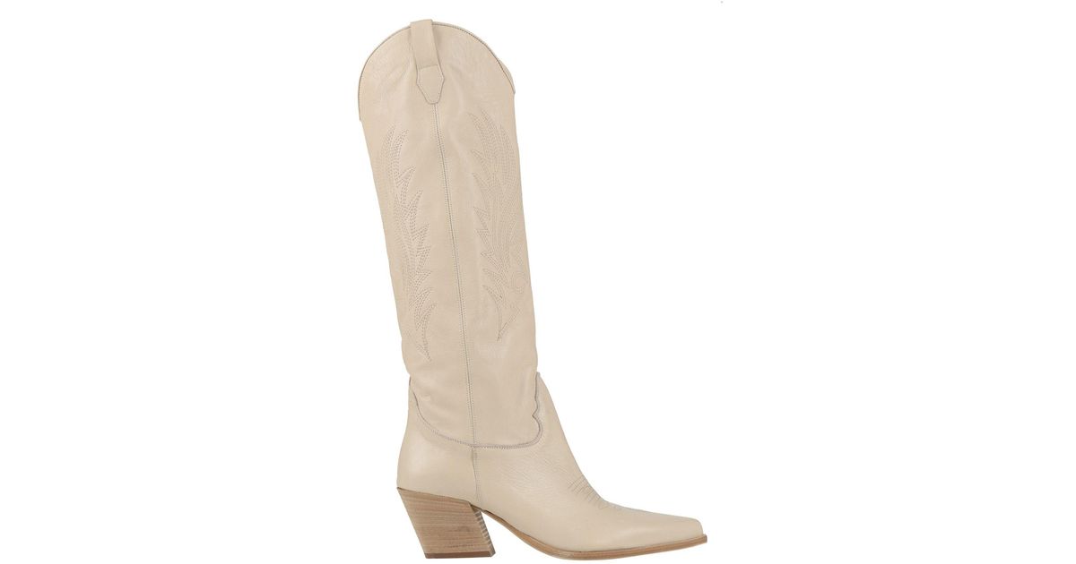 Lemarè Knee Boots in White | Lyst