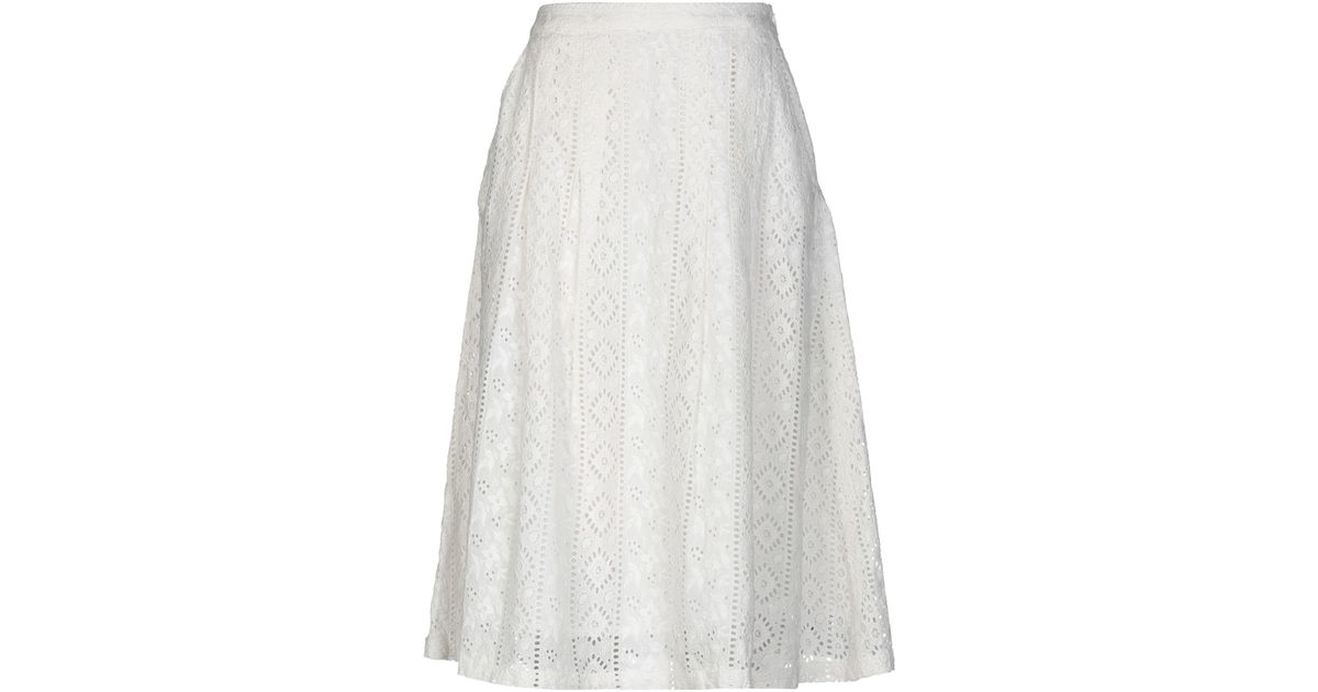 Leon & Harper Lace 3/4 Length Skirt in White - Lyst