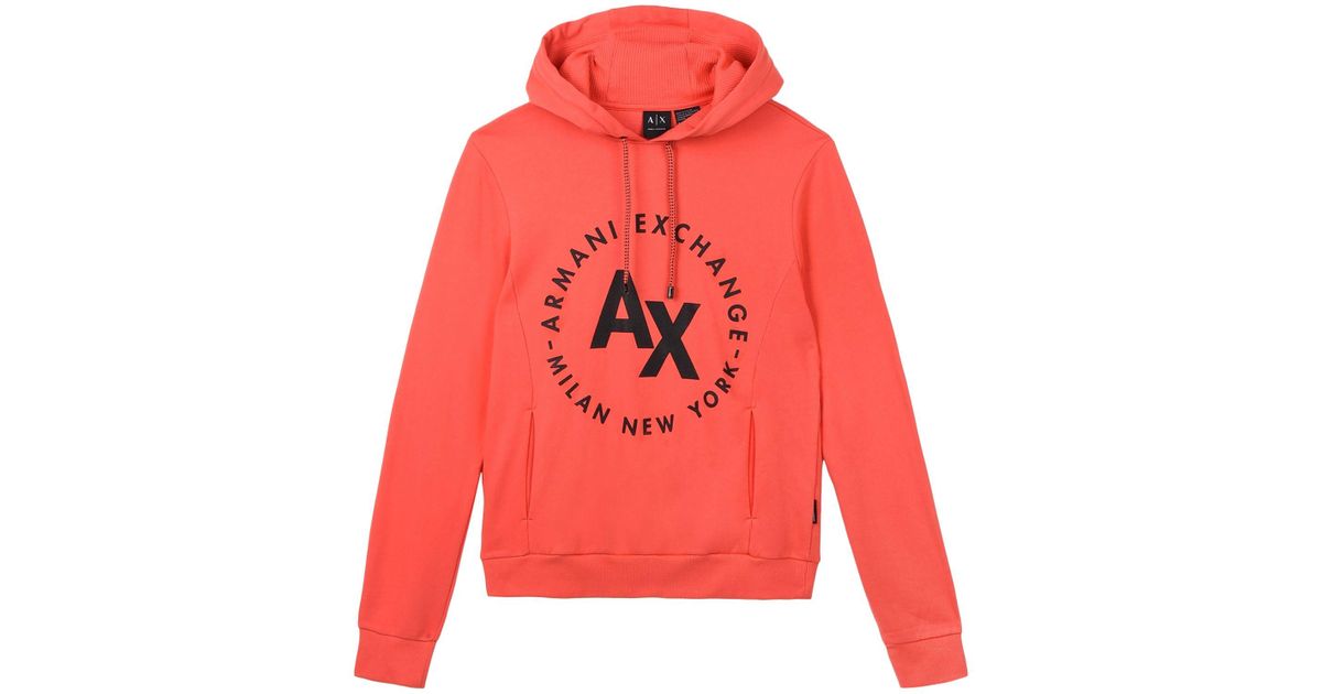 armani exchange orange hoodie