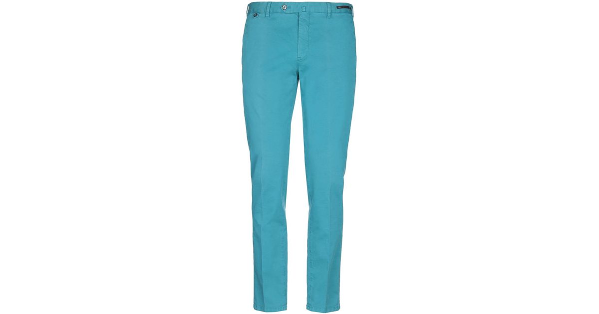 PT01 Cotton Casual Pants in Turquoise (Blue) for Men - Lyst