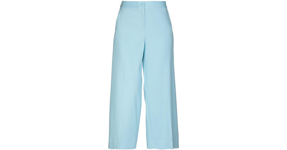 Boutique Moschino Cotton Casual Pants in Sky Blue (Blue) - Lyst