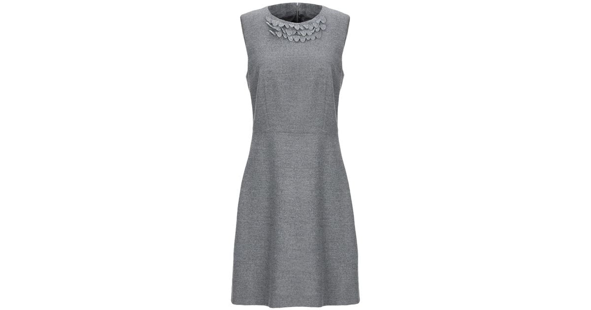 Peserico Flannel Short Dress in Grey (Gray) - Lyst