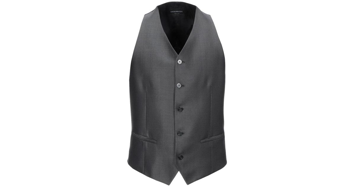 Emporio Armani Satin Waistcoat in Steel Grey (Gray) for Men - Lyst