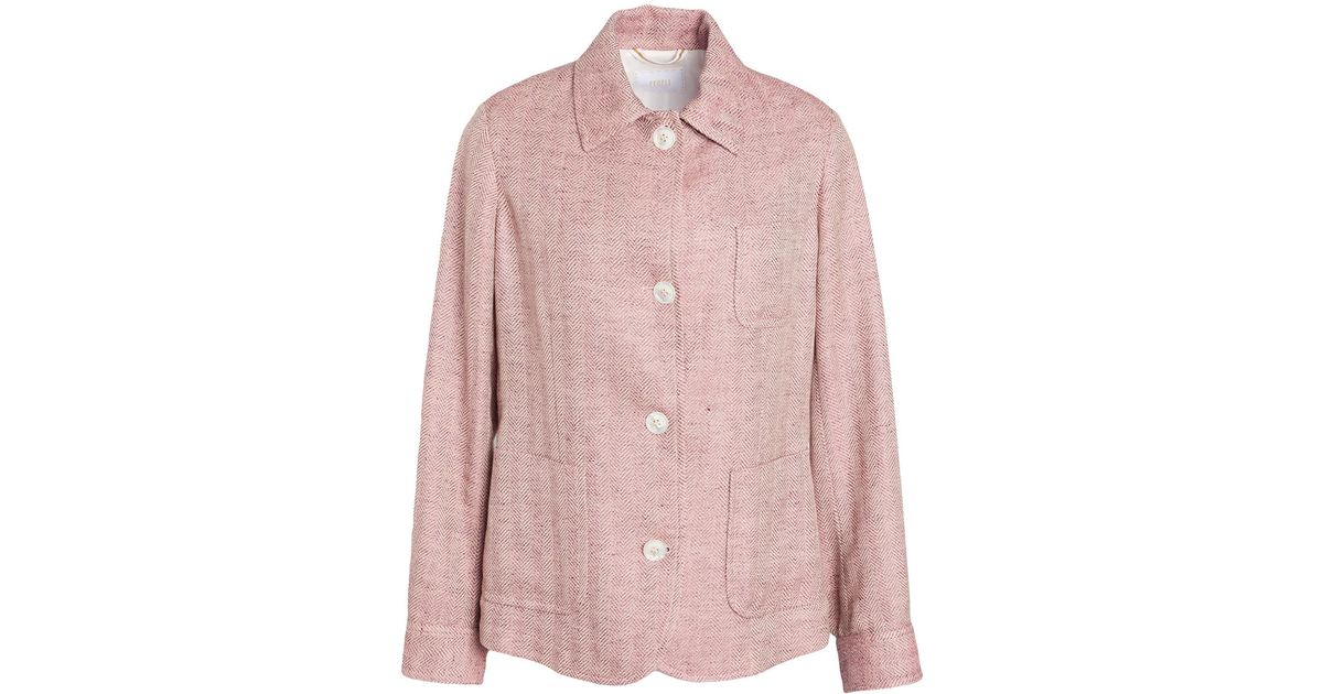Fedeli Antique Rose Jacket Cotton, Linen in Pink | Lyst