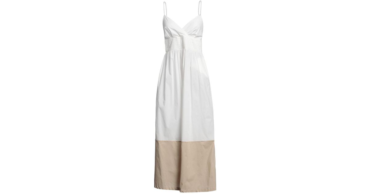 Alpha Studio Midi Dress in White | Lyst