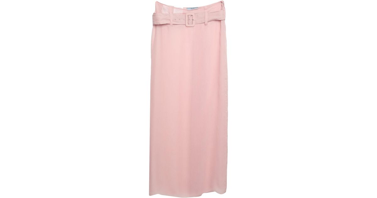 Prada Long Skirt in Pink | Lyst