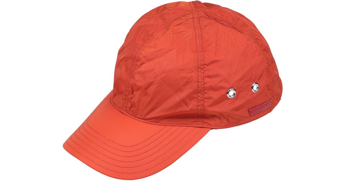 Prada Sport Synthetic Hat in Orange for 