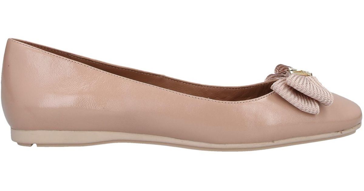 Emporio Armani Leather Ballet Flats in Blush (Pink) - Lyst