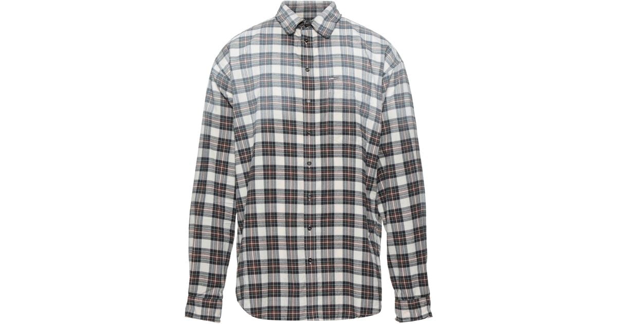 DSquared² Flannel Shirt in Ivory (White) for Men | Lyst