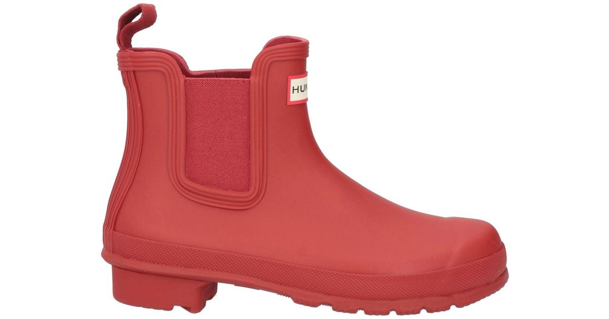 HUNTER Ankle Boots in Red Lyst