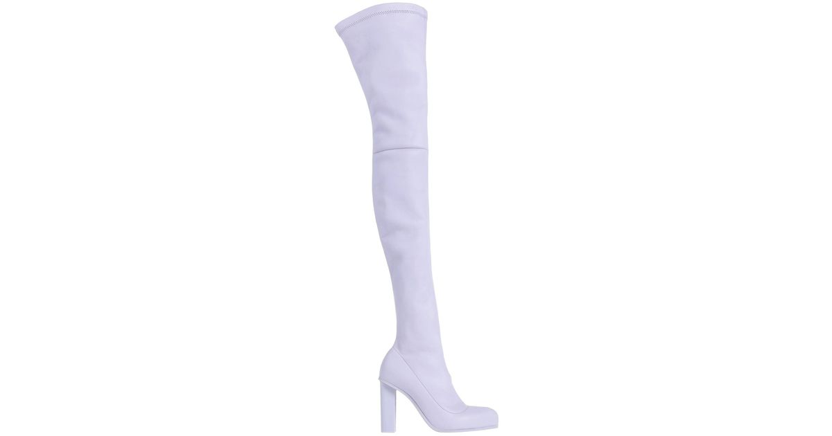 Alexander McQueen Leather Knee Boots in Lilac Purple Womens Shoes Boots Over-the-knee boots 