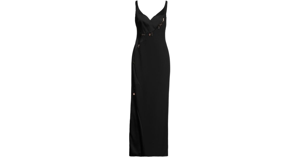 Versace Synthetic Long Dress in Black Lyst
