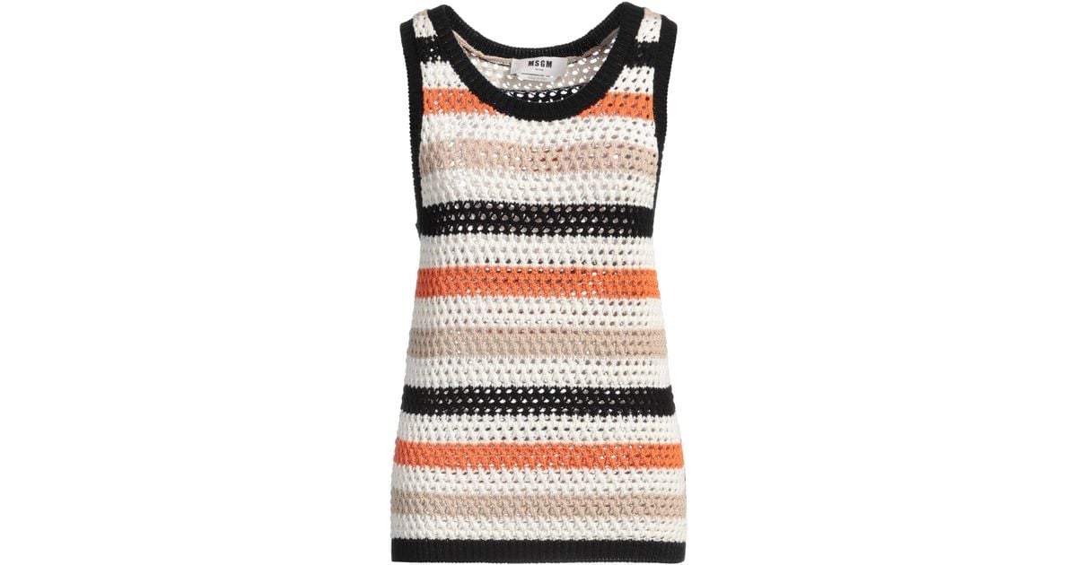 MSGM Top Cotton in Black | Lyst MSGM Black Top Cotton