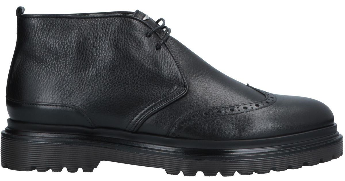 Alberto Guardiani Leather Ankle Boots in Black for Men - Lyst