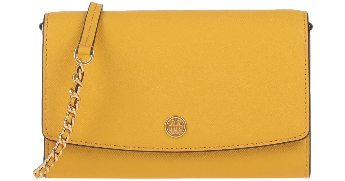 Tory Burch Leather Cross-body Bag in Yellow - Lyst