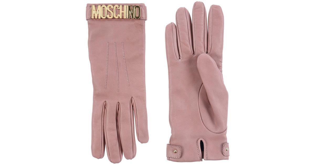 moschino leather gloves