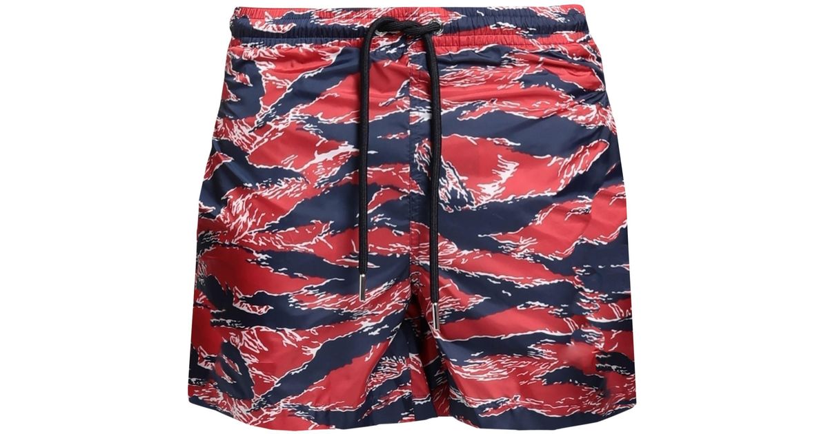 Moncler Swim Trunks in Red for Men | Lyst