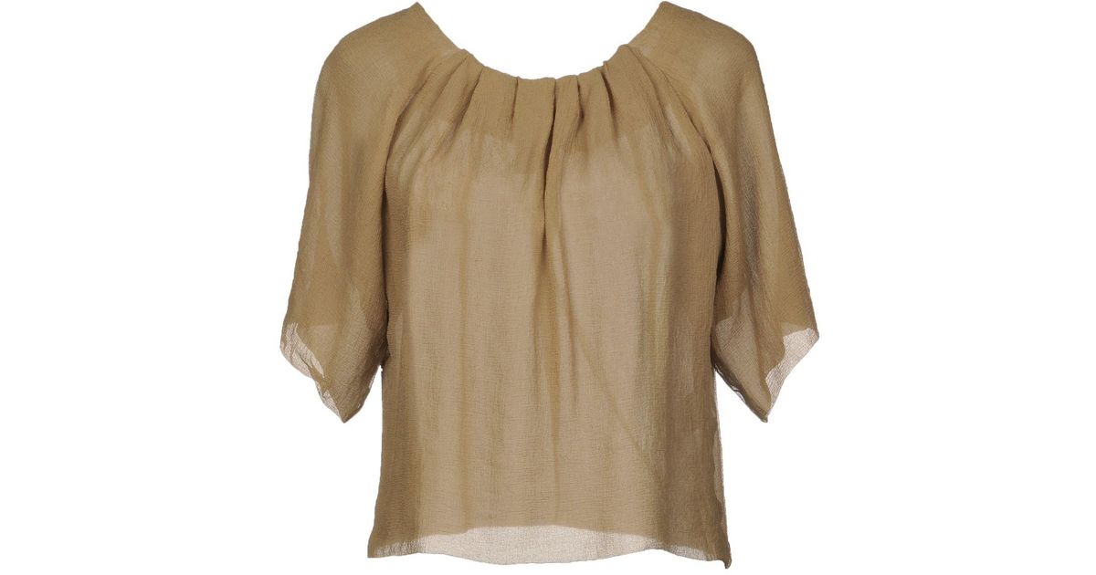 Aspesi Silk Blouse in Military Green (Green) Lyst