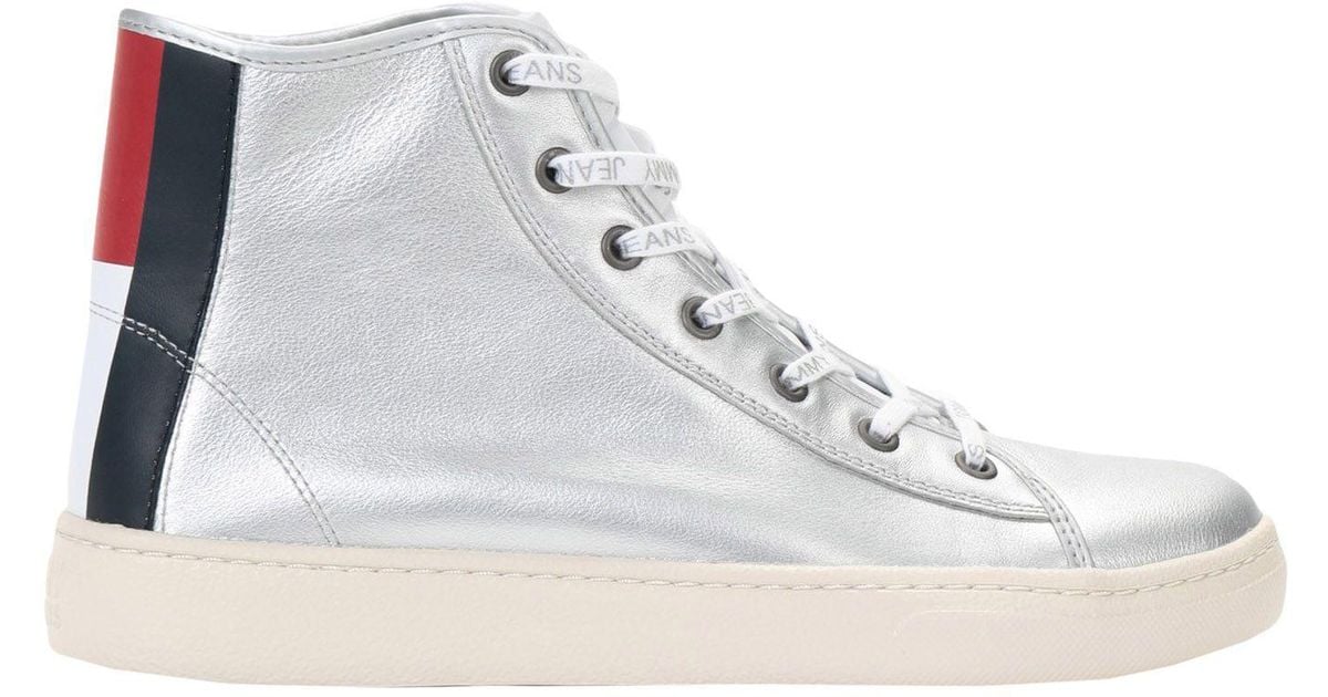 Tommy Hilfiger Hightops & Sneakers in Silver (Metallic) Lyst