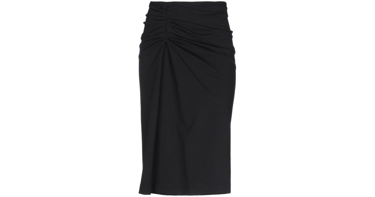Dondup Synthetic Knee Length Skirt in Black - Lyst