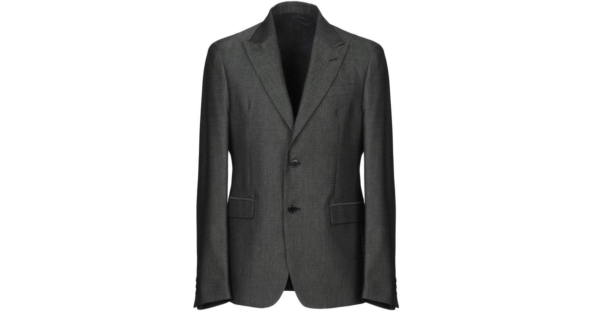 Versace Cotton Blazer in Steel Grey (Gray) for Men - Lyst