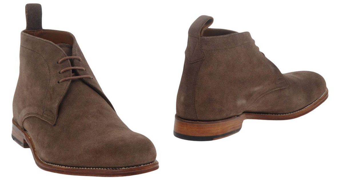Grenson Suede Ankle Boots in Khaki (Brown) for Men - Lyst