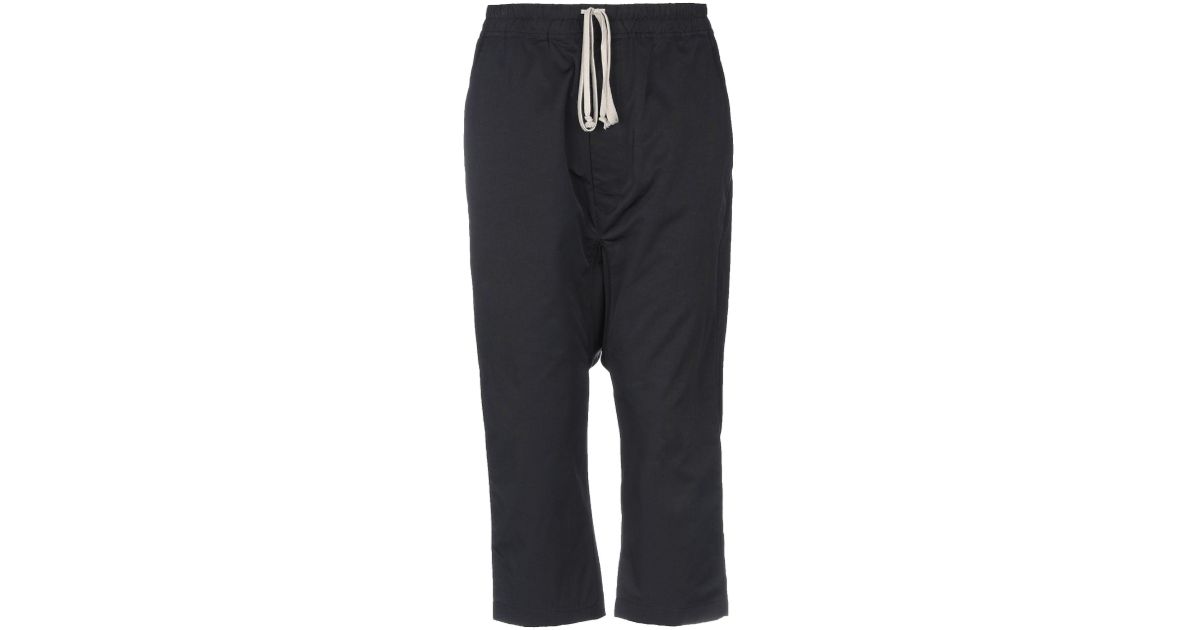 Rick Owens Drkshdw Synthetic 3/4length Trousers in Black for Men Lyst