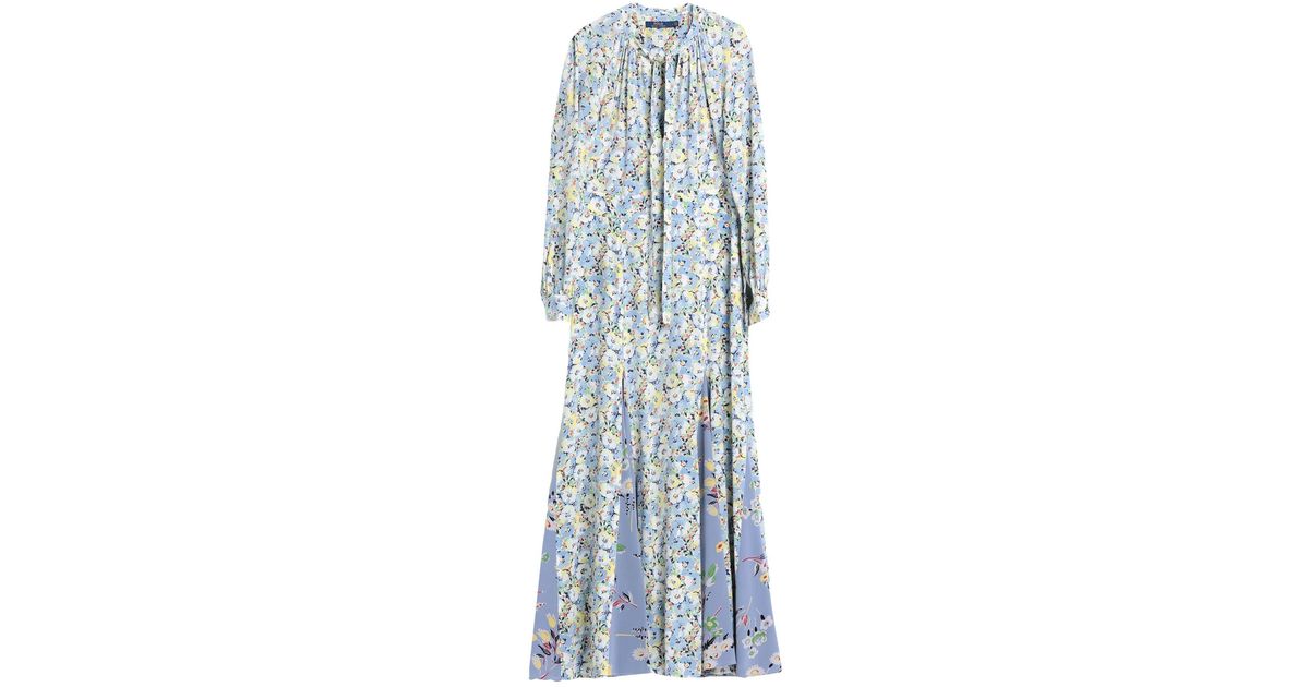 Polo Ralph Lauren Long Dress in Blue | Lyst