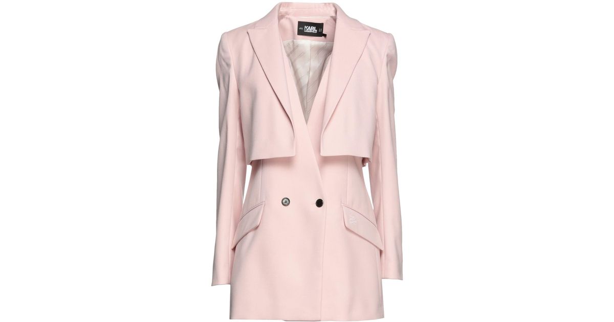 Karl Lagerfeld Synthetic Suit Jacket in Pink Lyst