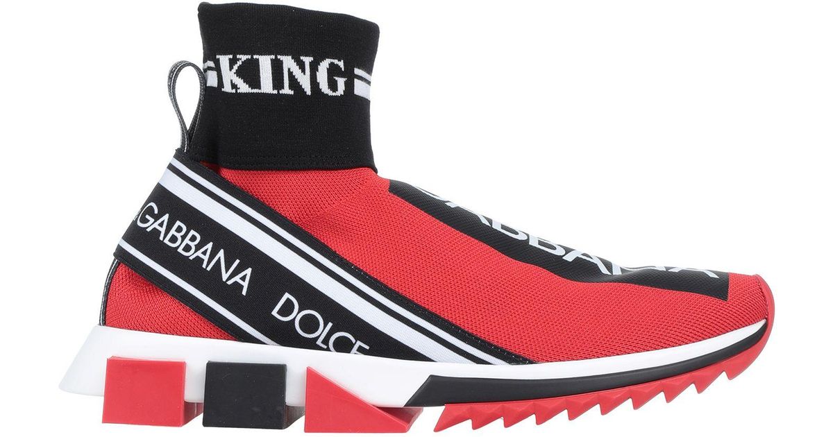 dolce and gabbana sneakers red and white