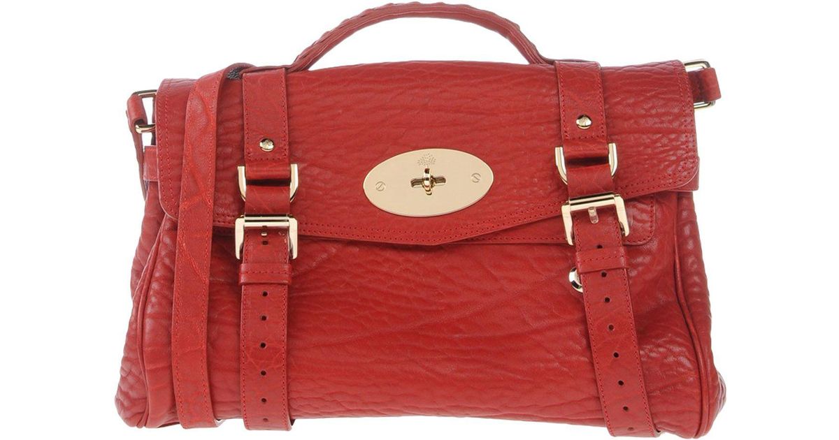 Mulberry Leather Handbag in Red Lyst