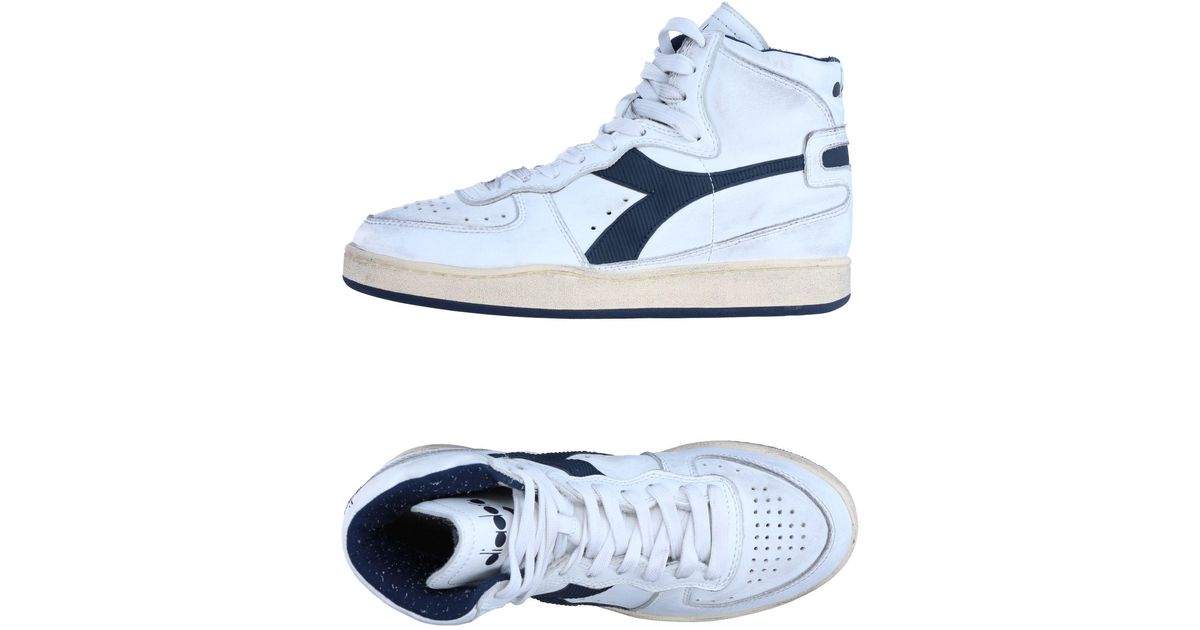Diadora Leather Sneakers in White - Lyst