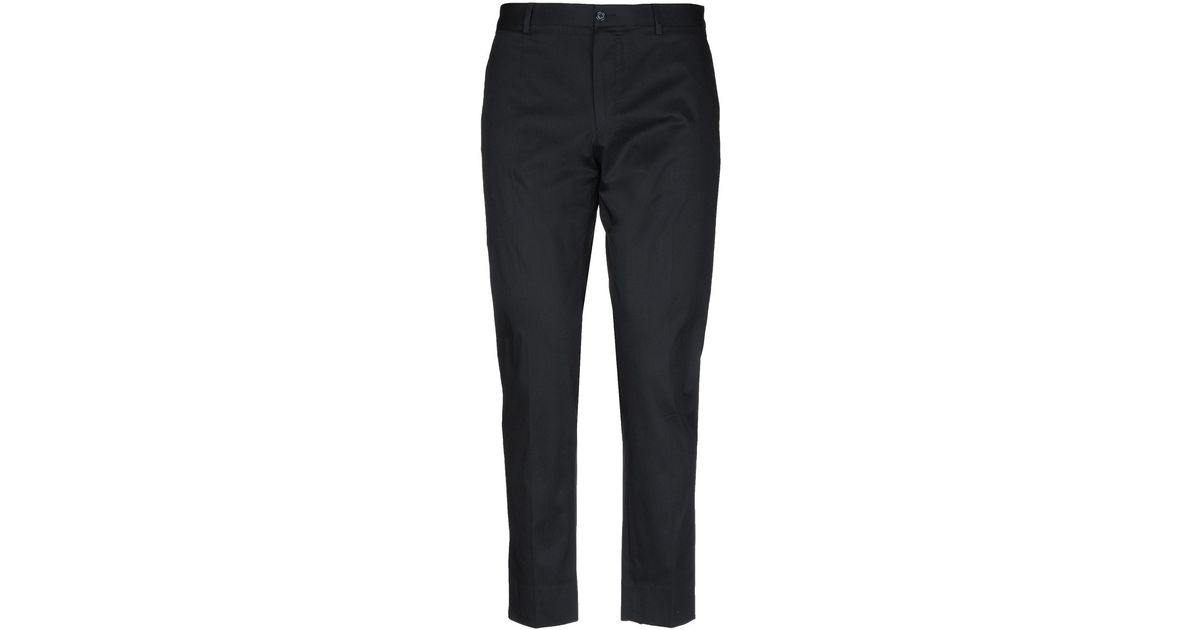 Dolce & Gabbana Black Wool Men Skinny Mid Waist Pants