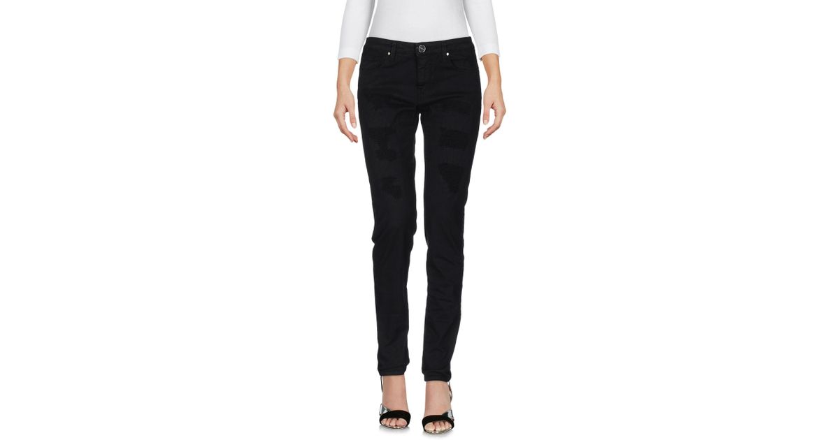 Pinko Denim Trousers in Black - Lyst