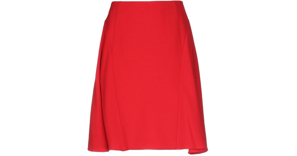 Boutique Moschino Knee Length Skirt in Red - Lyst
