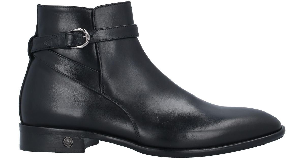 Roberto Cavalli Leather Ankle Boots in Black for Men - Lyst