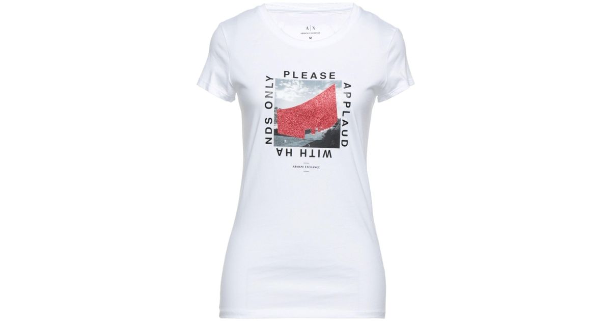 Armani Exchange T-shirt in White | Lyst