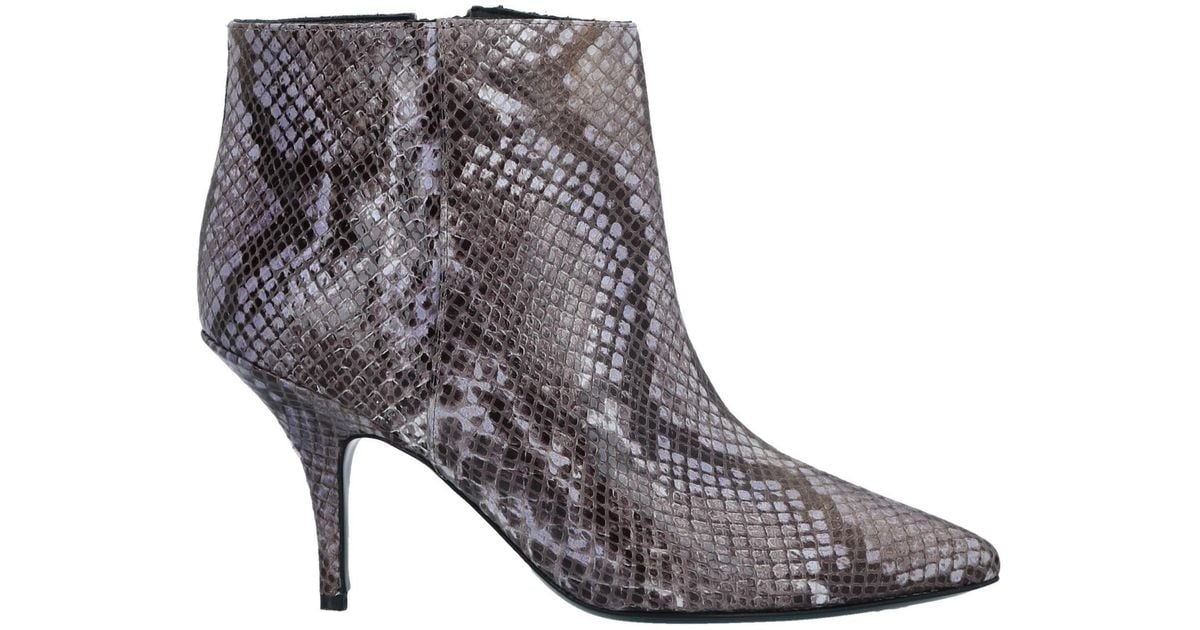 Patrizia Pepe Leather Ankle Boots in Grey (Gray) - Lyst
