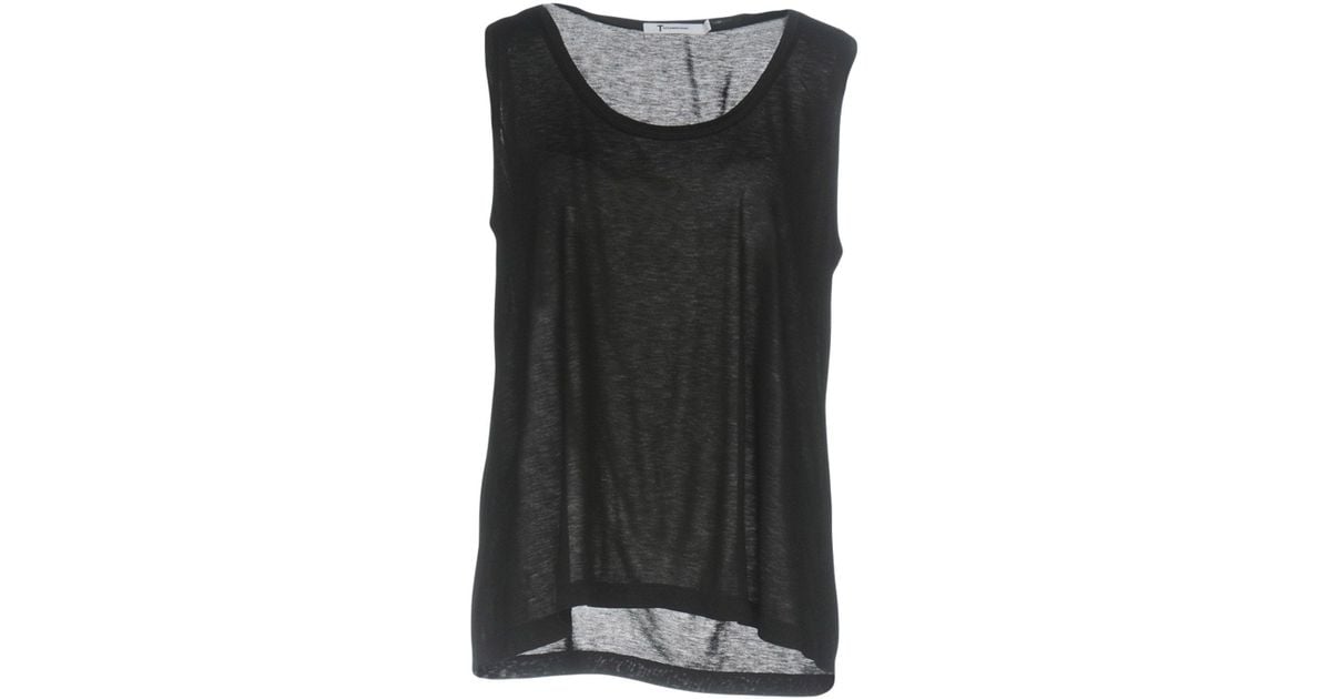 T By Alexander Wang Synthetic Tank Top in Black - Lyst